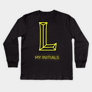 Letter L Letter Art Kids Long Sleeve T-Shirt